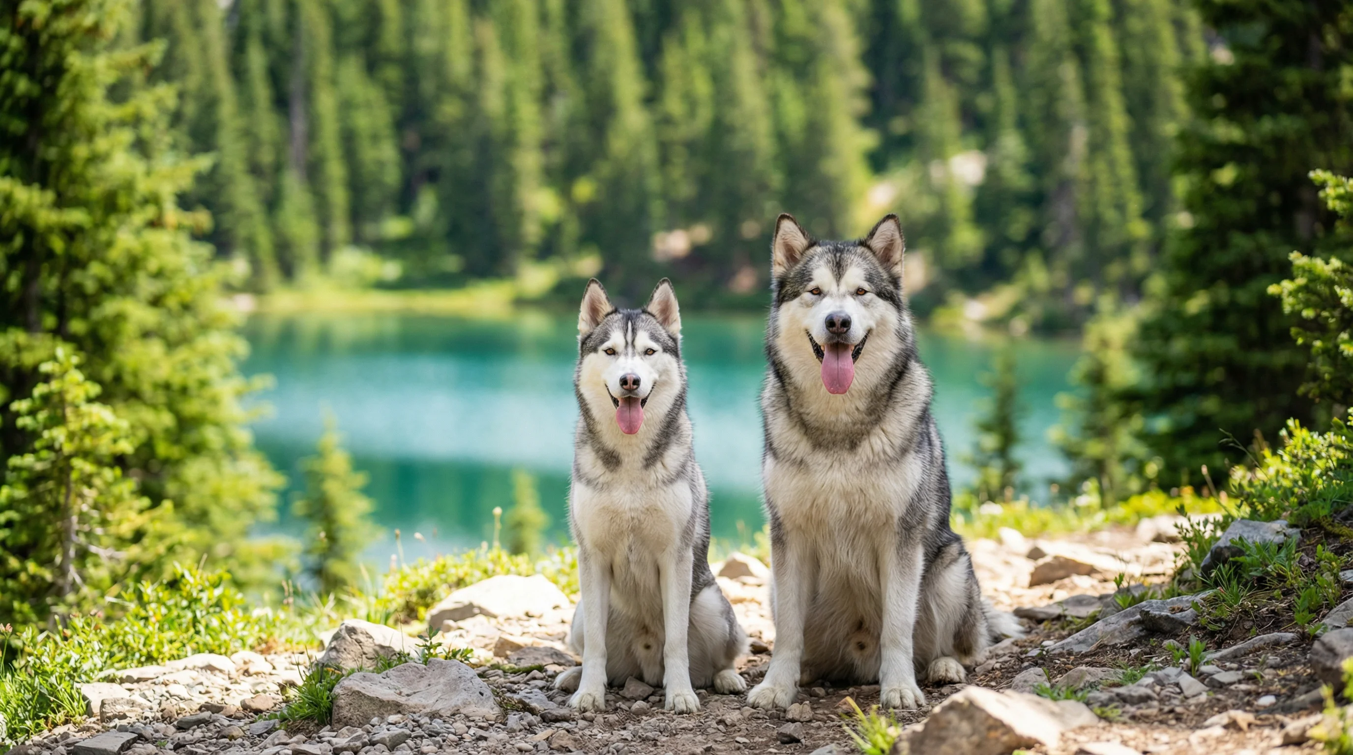 Siberian Husky and Alaskan Malamute